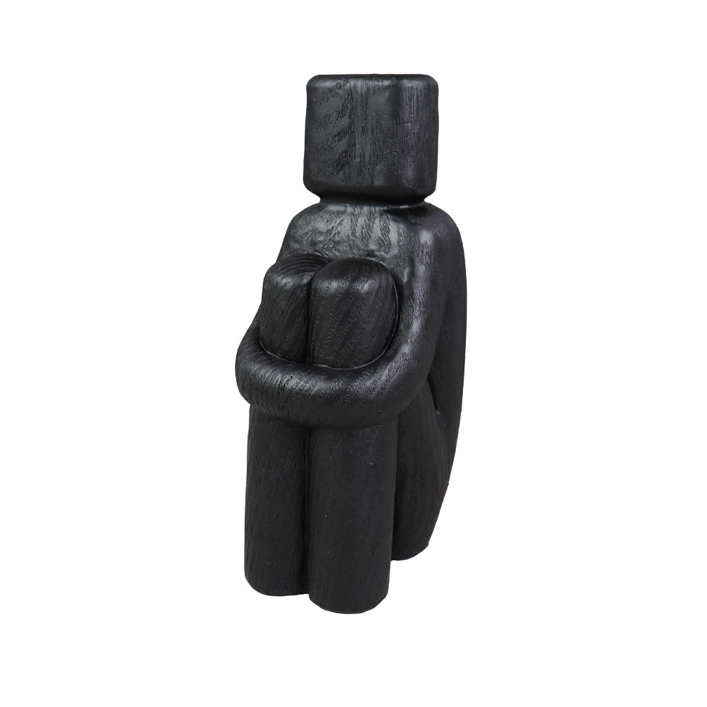 SEDUTO.III ΔΙΑΚΟΣΜΗΤΙΚΟ ΣΩΜΑ 10x8x20cm POLYRESIN ΜΑΥΡΟ