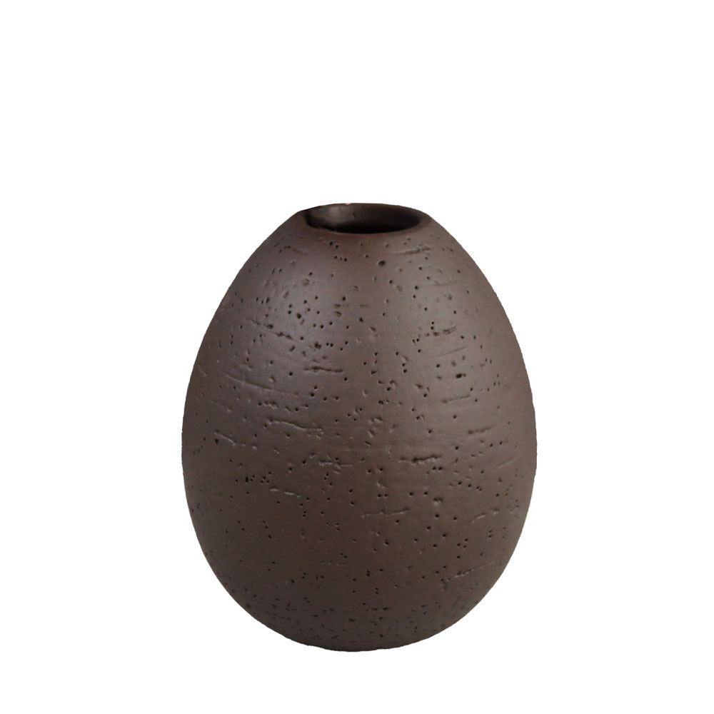 OVALADO.1 ΔΙΑΚΟΣΜΗΤΙΚΟ ΒΑΖΟ 11x11x14cm POLYRESIN ΚΑΦΕ ΣΚΟΥΡΟ
