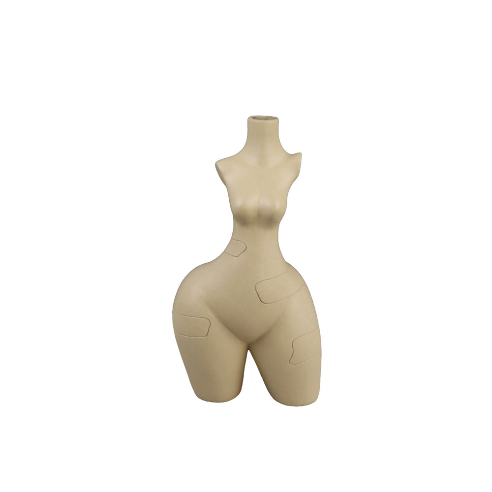 PEAR BODY ΒΑΖΟ 14x9x25cm POLYRESIN ΜΠΕΖ