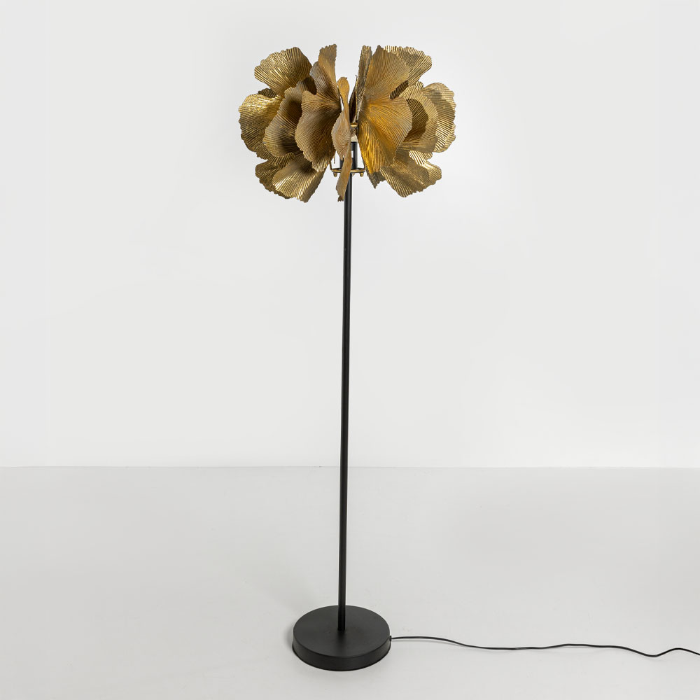 Μεταλλικό επιδαπέδιο φωτιστικό - Brown gold & μαύρο 49x49x149 εκ. | Blossom