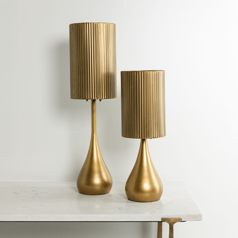 Μεταλλικό επιτραπέζιο φωτιστικό - Brown gold 20x20x74 εκ. | Stala