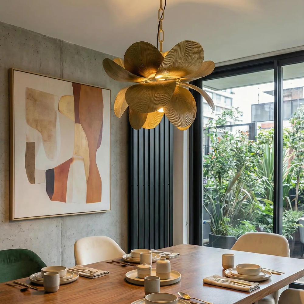 Κρεμαστό φωτιστικό από μέταλλο - Brown gold 57x57x43 εκ. | Blossom