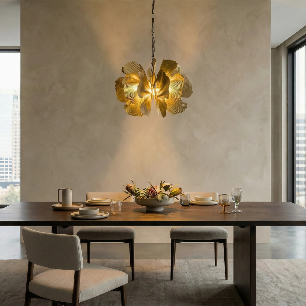 Κρεμαστό φωτιστικό από μέταλλο - Brown gold 71x71x50 εκ. | Blossom
