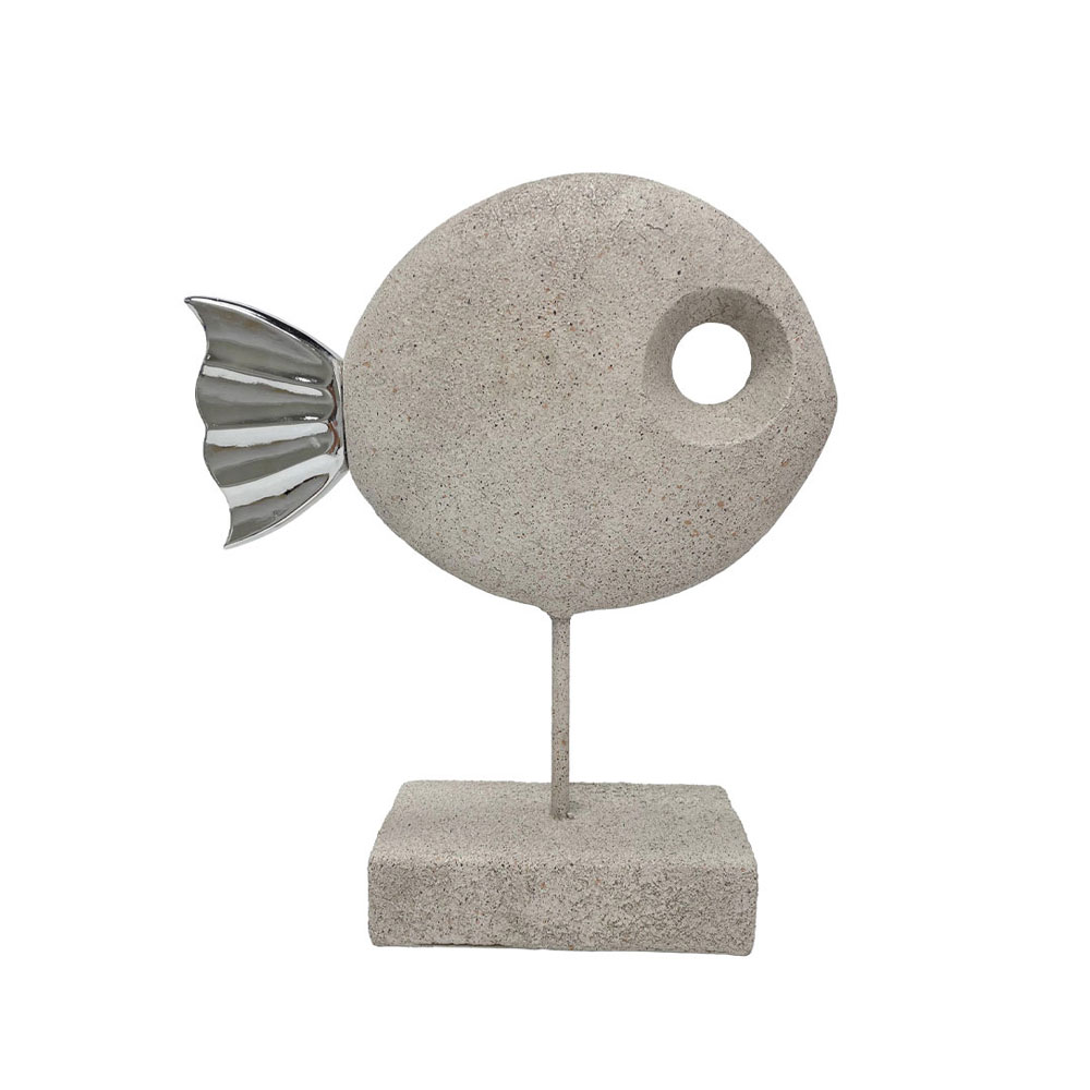 CERNIA ΔΙΑΚΟΣΜΗΤΙΚΟ ΨΑΡΙ 28x10x34cm POLYRESIN ΜΠΕΖ ΚΑΦΕ