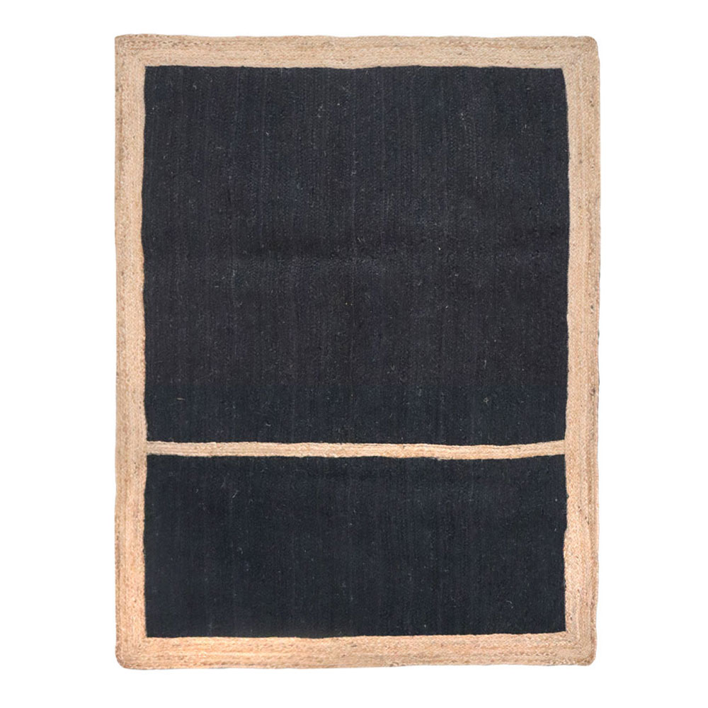 Χαλί από γιούτα - Μαύρο & μπεζ 200x300 εκ. | Frame Rug B