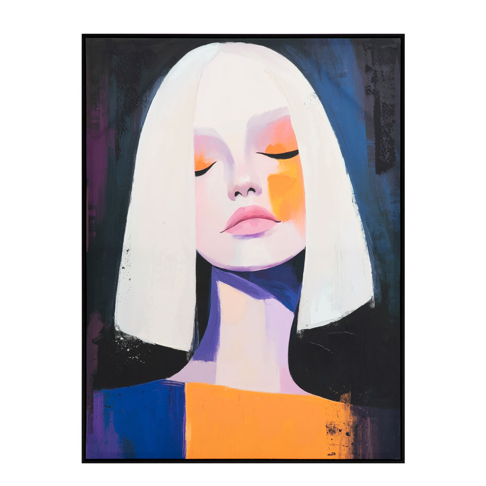 DONNA SOGNA ΠΙΝΑΚΑΣ ΔΙΑΚΟΣΜΗΤΙΚΟΣ ΜΕ ΚΟΡΝΙΖΑ 90x120x4cm ΚΑΜΒΑΣ ΠΟΛΥΧΡΩΜΟ ΞΥΛΟ ΜΑΥΡΟ