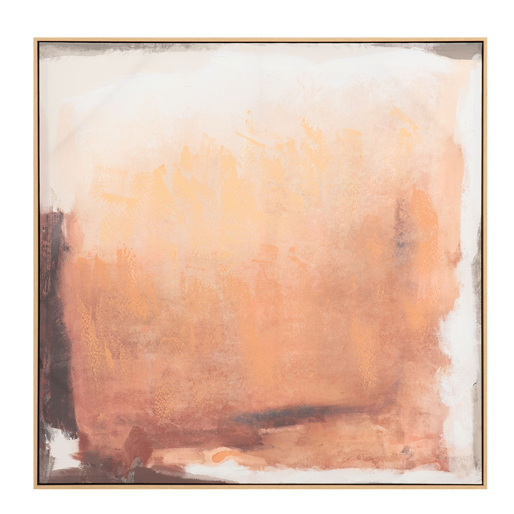 WARM ROOT ΠΙΝΑΚΑΣ ΔΙΑΚΟΣΜΗΤΙΚΟΣ ΜΕ ΚΟΡΝΙΖΑ 100x100x4cm ΚΑΜΒΑΣ TERRACOTTA ΜΠΕΖ ΚΑΦΕ ΞΥΛΟ ΦΥΣΙΚΟ