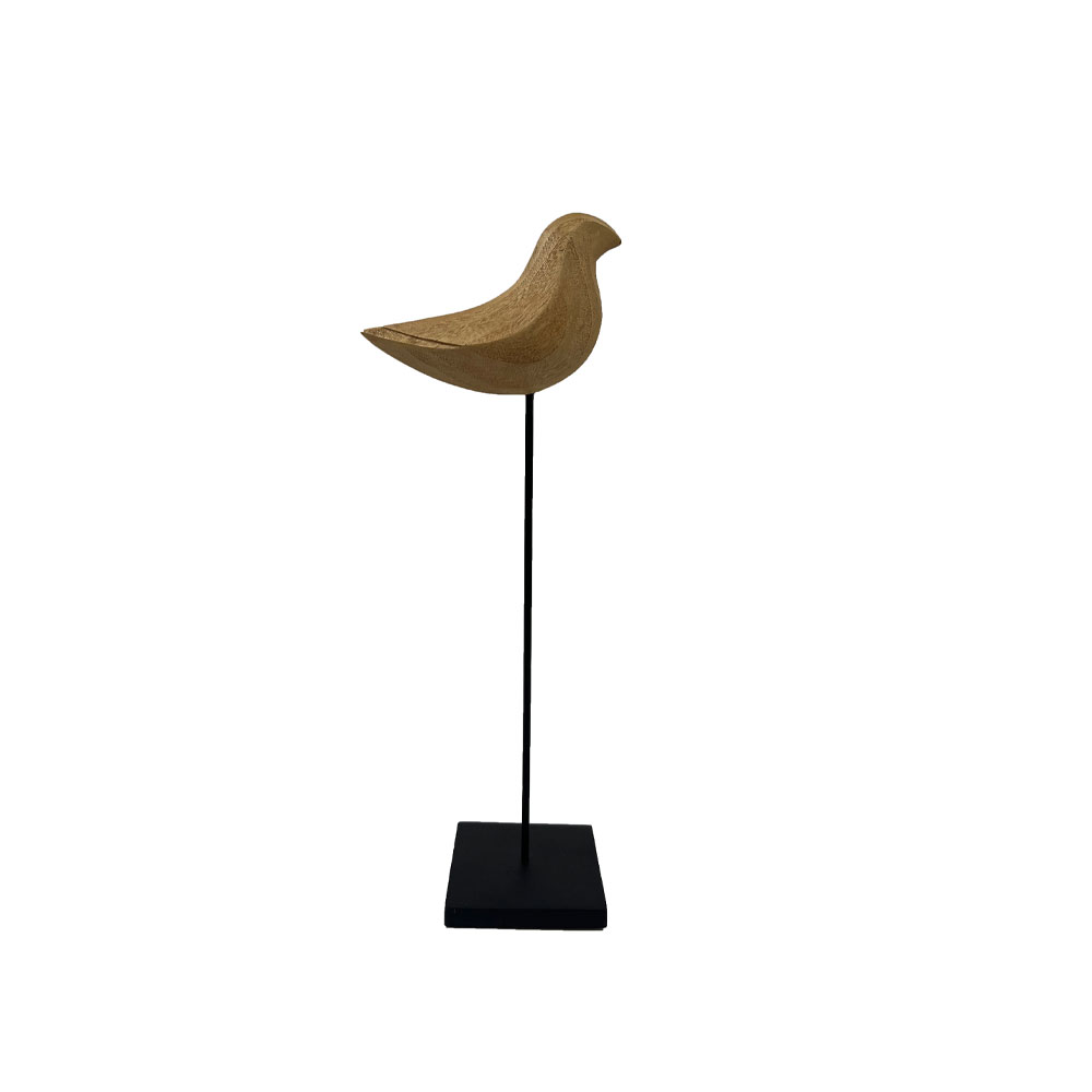 BIRD L ΔΙΑΚΟΣΜΗΤΙΚΟ ΠΟΥΛΙ 13x8x34cm POLYRESIN ΦΥΣΙΚΟ ΜΑΥΡΟ ΜΕΤΑΛΛΟ