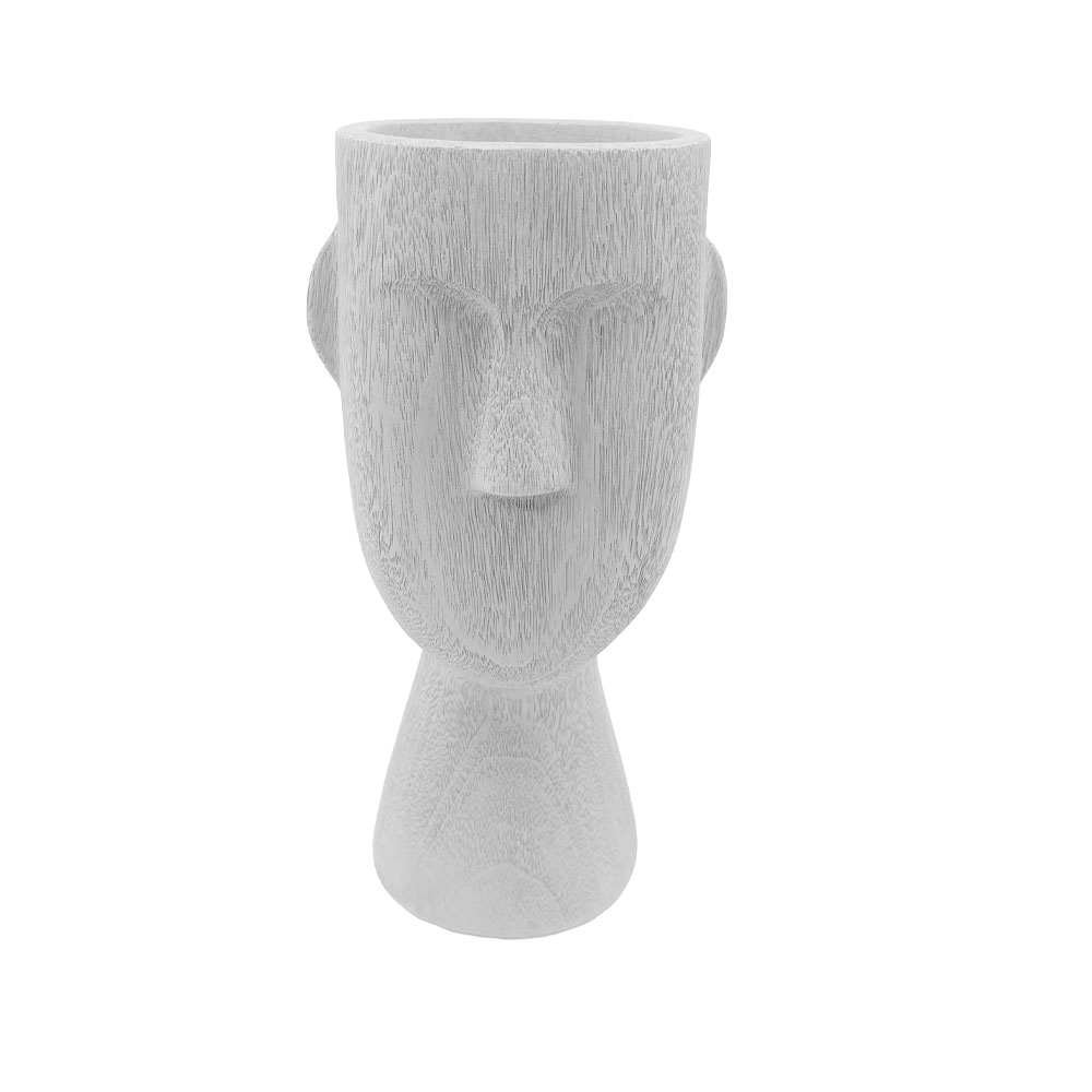 POLYFACE ΒΑΖΟ 21x7x19cm POLYRESIN ΑΣΠΡΟ