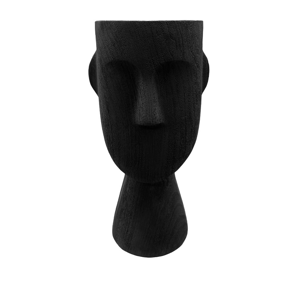 POLYFACE ΒΑΖΟ 26x8x25cm POLYRESIN ΜΑΥΡΟ