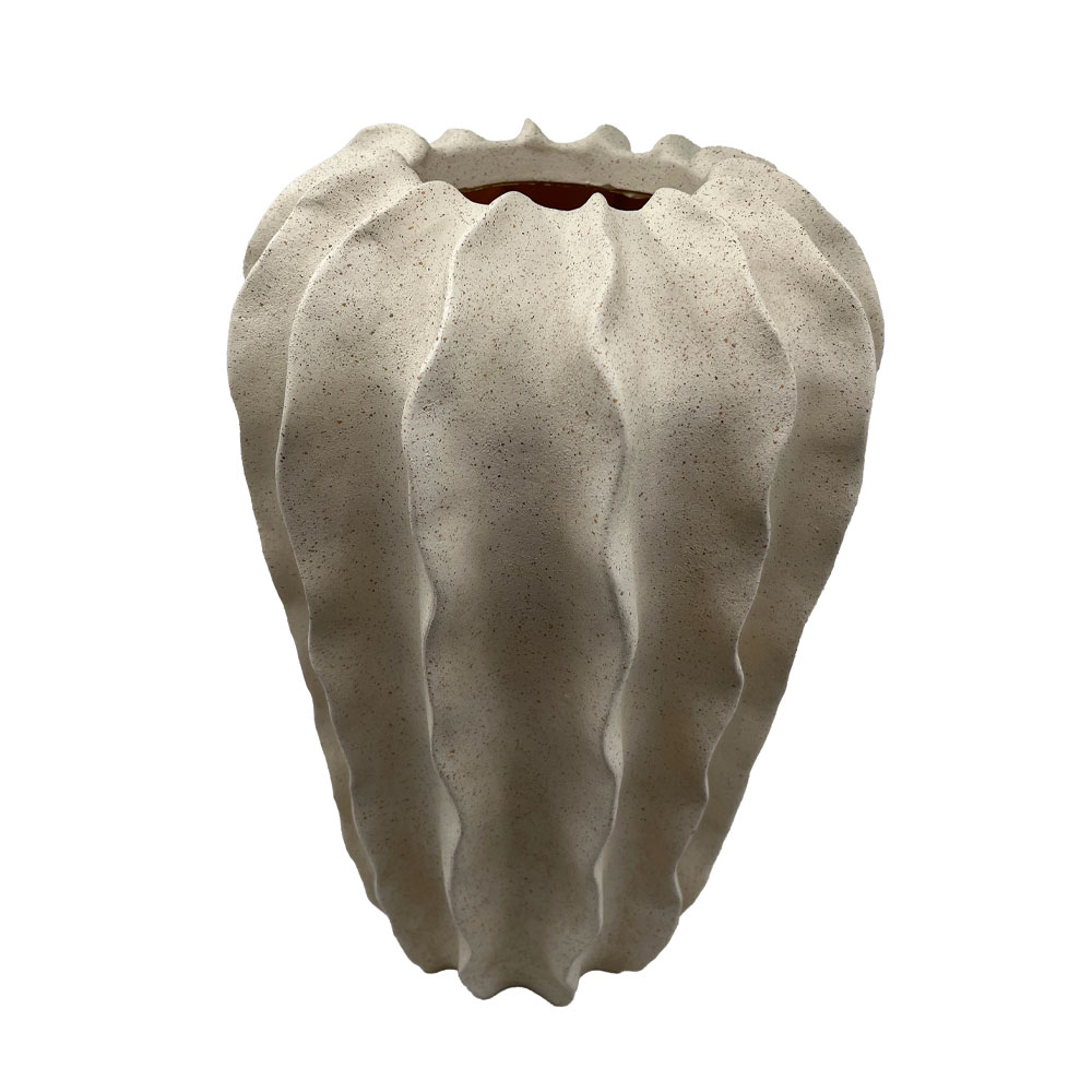 THORNY ΒΑΖΟ 24x24x28cm POLYRESIN ΜΠΕΖ
