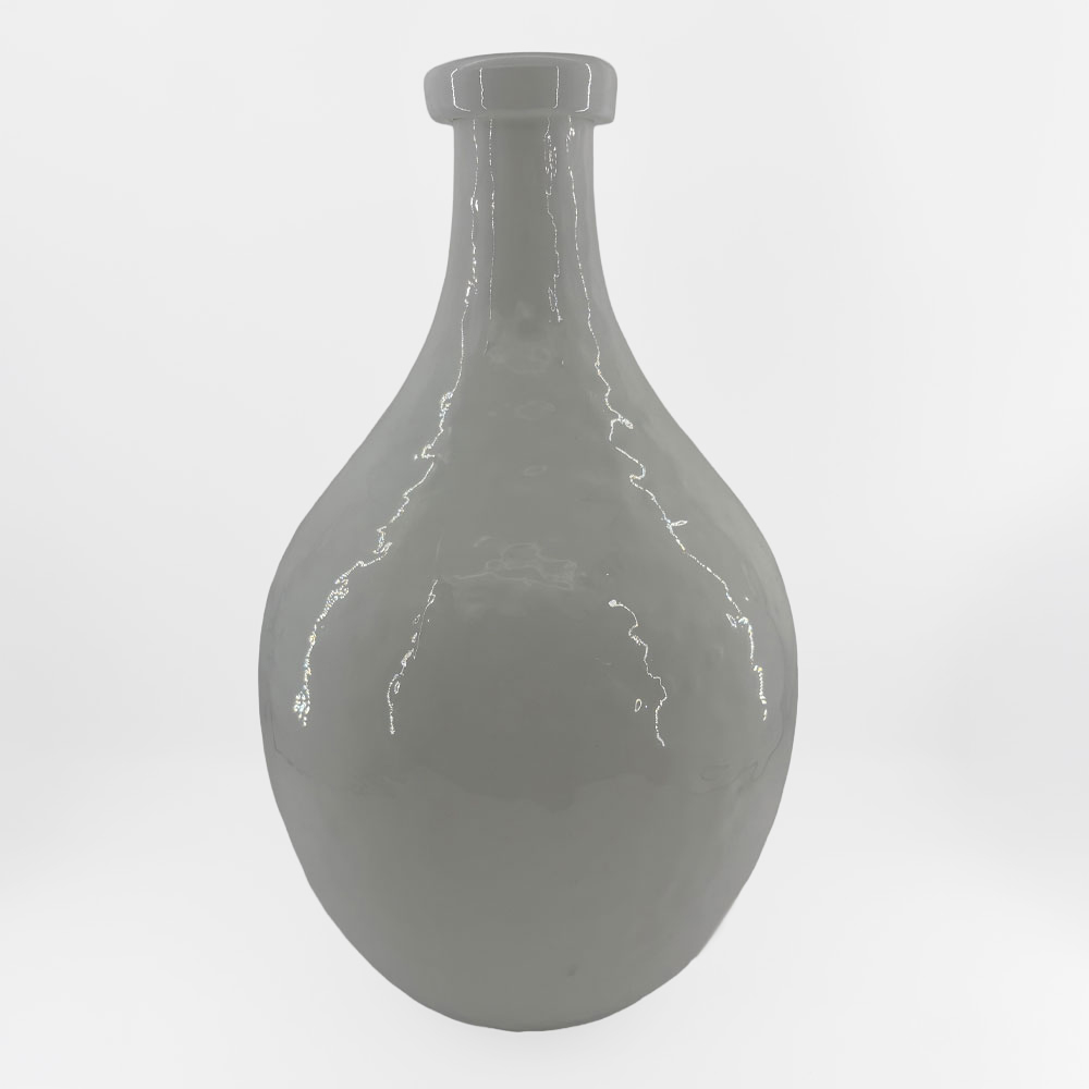 FLACON ΒΑΖΟ 28x28x46cm ΓΥΑΛΙ ΑΣΠΡΟ