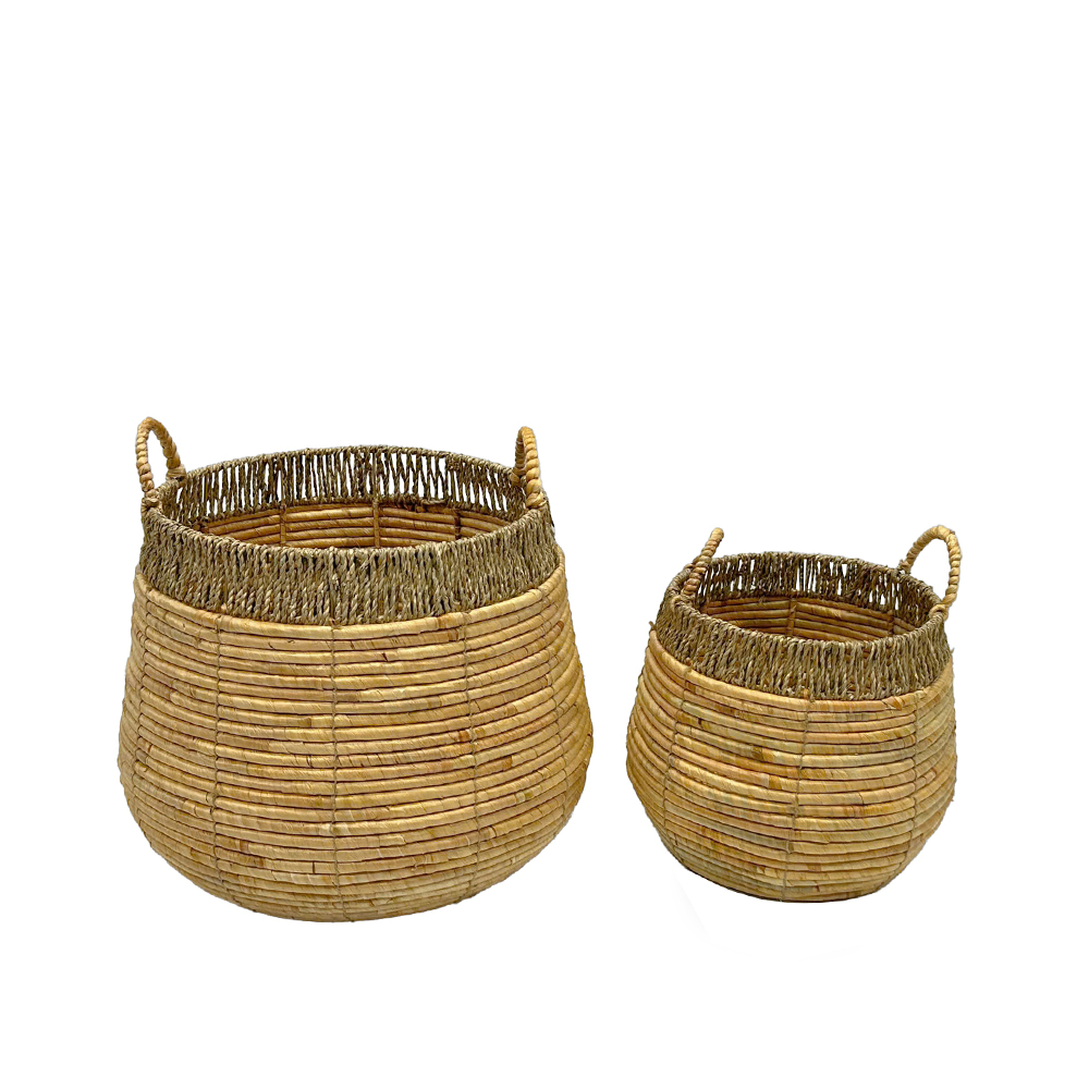 Σετ 2 καλαθιών από υάκινθο - Φυσικό 46x46x45 εκ. | Raffia