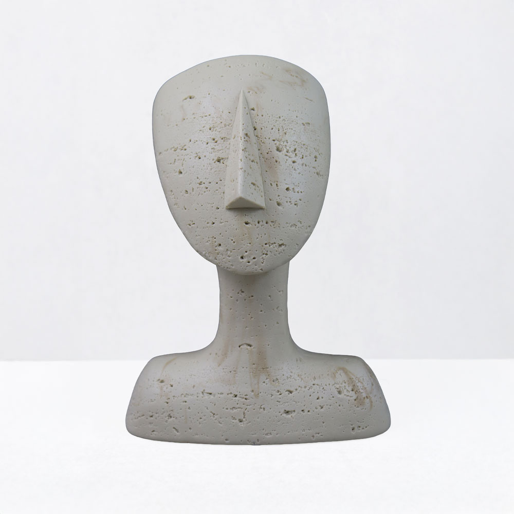 AURA III ΔΙΑΚΟΣΜΗΤΙΚΟ ΠΡΟΣΩΠΟ 19x14x26cm RESIN ΜΠΕΖ