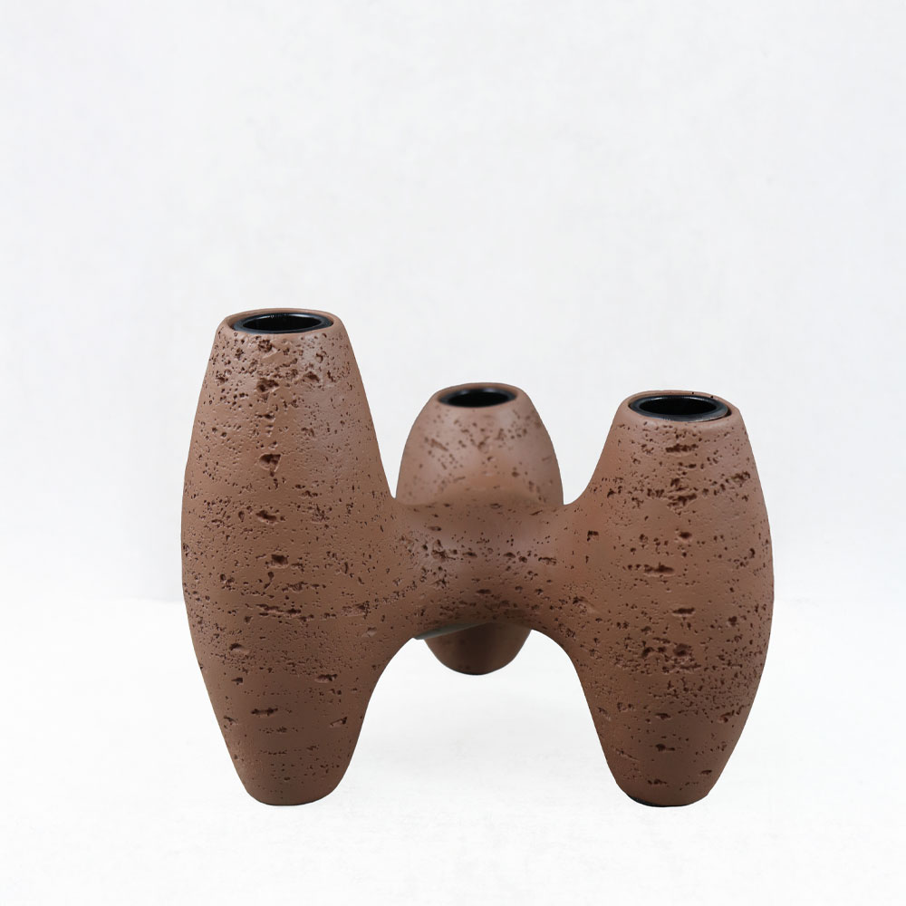 TRIPTYCH I ΚΗΡΟΠΗΓΙΟ ΔΙΑΚΟΣΜΗΤΙΚΟ 19x16x16cm RESIN ΚΑΦΕ