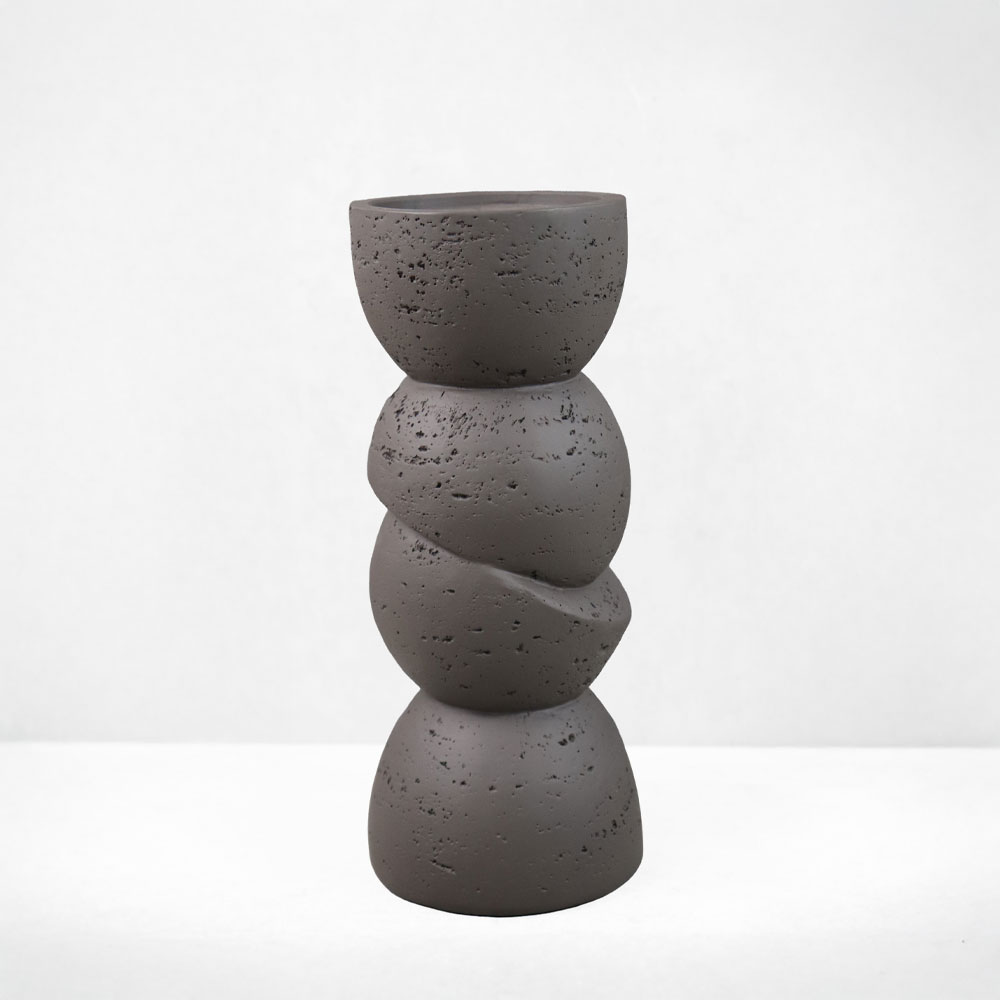 PHAROS I ΚΗΡΟΠΗΓΙΟ ΔΙΑΚΟΣΜΗΤΙΚΟ 11x11x25cm RESIN ΚΑΦΕ ΣΚΟΥΡΟ
