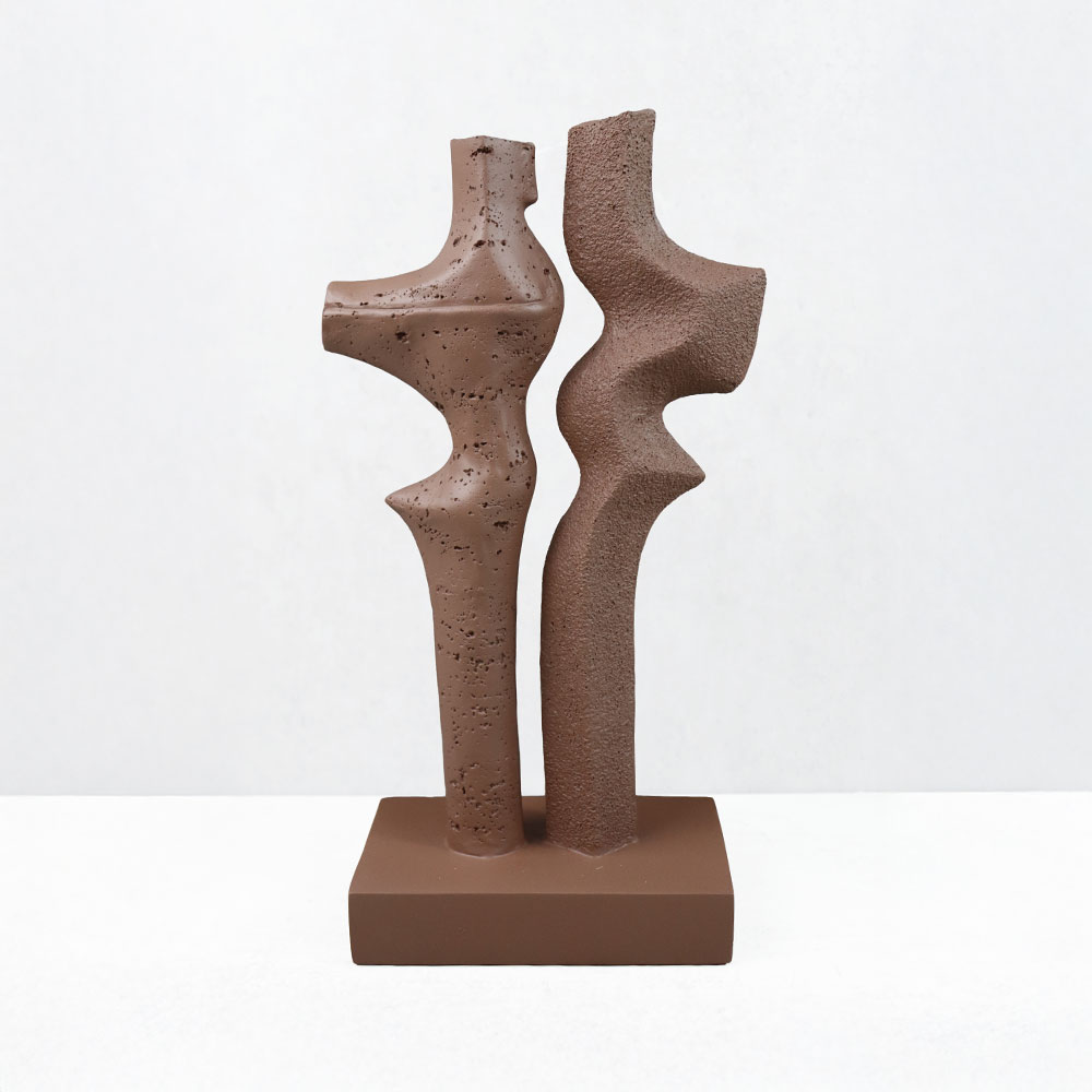 DUET I ΔΙΑΚΟΣΜΗΤΙΚΟ 16x9x32cm RESIN ΚΑΦΕ