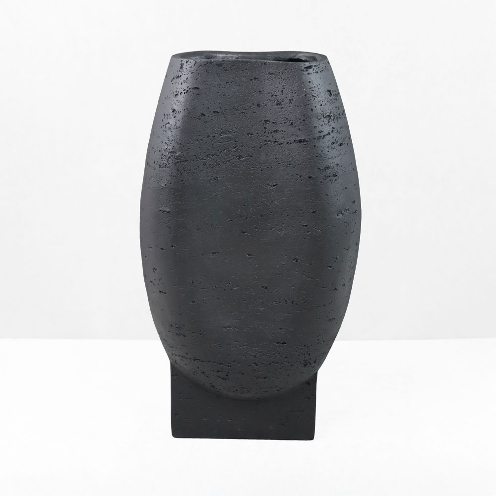 ORBIX I ΒΑΖΟ 20x13x35cm RESIN ΜΑΥΡΟ