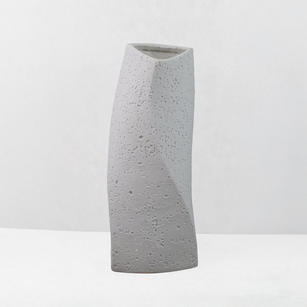 VOID III ΒΑΖΟ 17x15x39cm RESIN ΑΣΠΡΟ