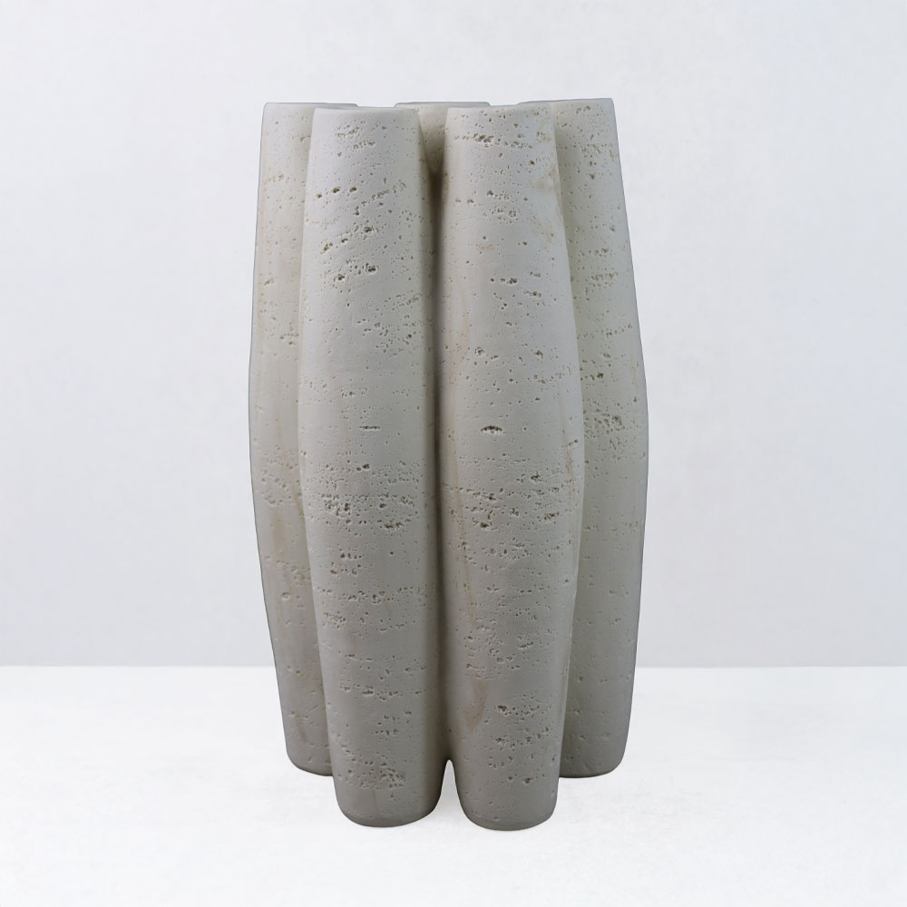 ORIN III ΒΑΖΟ 23x16x38cm RESIN ΜΠΕΖ