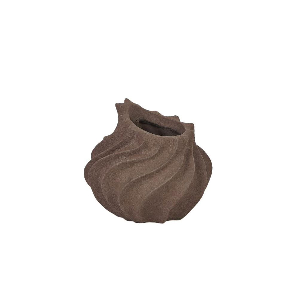 RUST ΒΑΖΟ 18x18x17cm RESIN ΚΑΦΕ ΣΚΟΥΡΟ