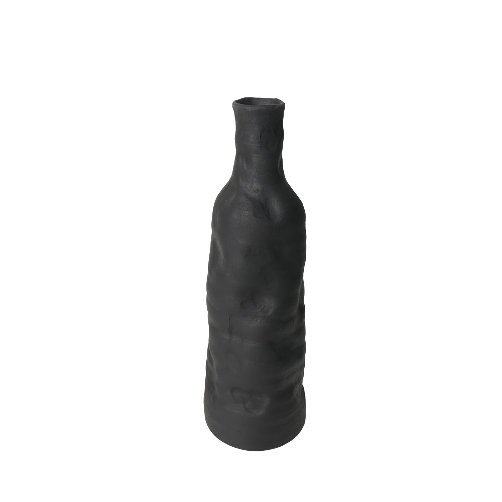 ORENDA ΒΑΖΟ 14x14x44cm ΚΕΡΑΜΙΚΟ ΜΑΥΡΟ