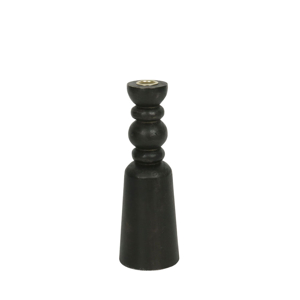 NUVIRA ΚΗΡΟΠΗΓΙΟ 9x9x26cm ΞΥΛΟ ΜΑΥΡΟ ΧΡΥΣΟ ΜΕΤΑΛΛΟ