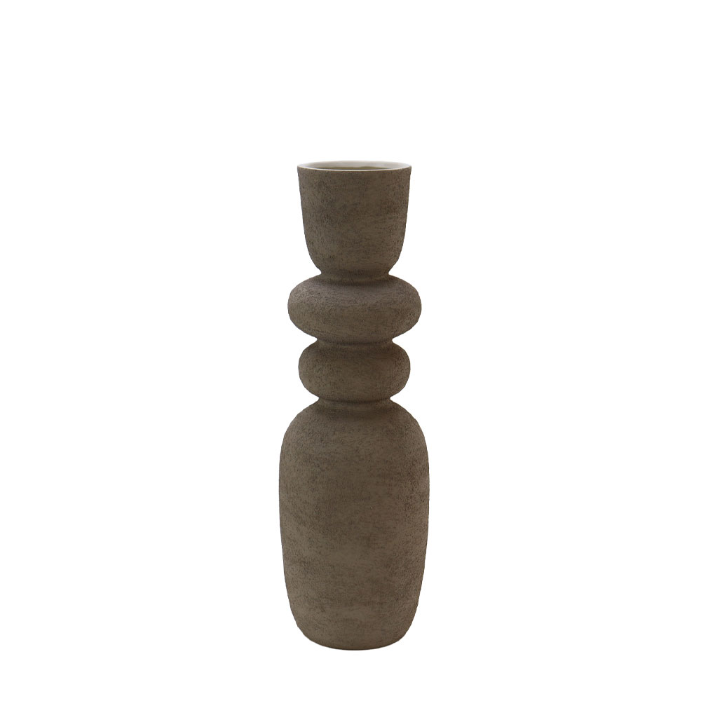 ZIRA ΒΑΖΟ 17x17x50cm ΚΕΡΑΜΙΚΟ ΓΚΡΙ