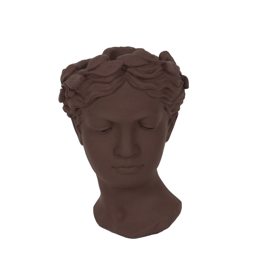 CEM ΒΑΖΟ 18x17x27cm CEMENT ΚΑΦΕ ΣΚΟΥΡΟ