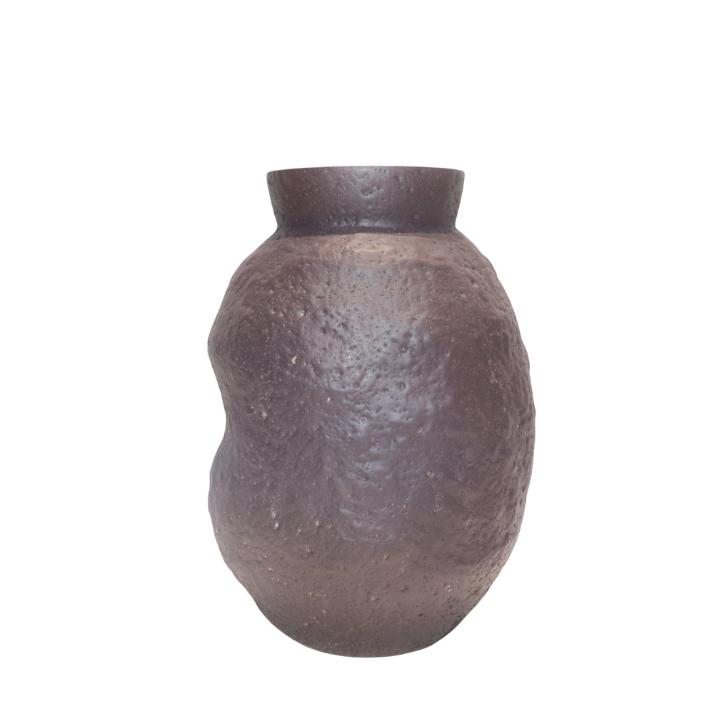 NEROA ΒΑΖΟ 16x16x23cm ΓΥΑΛΙ ΚΑΦΕ