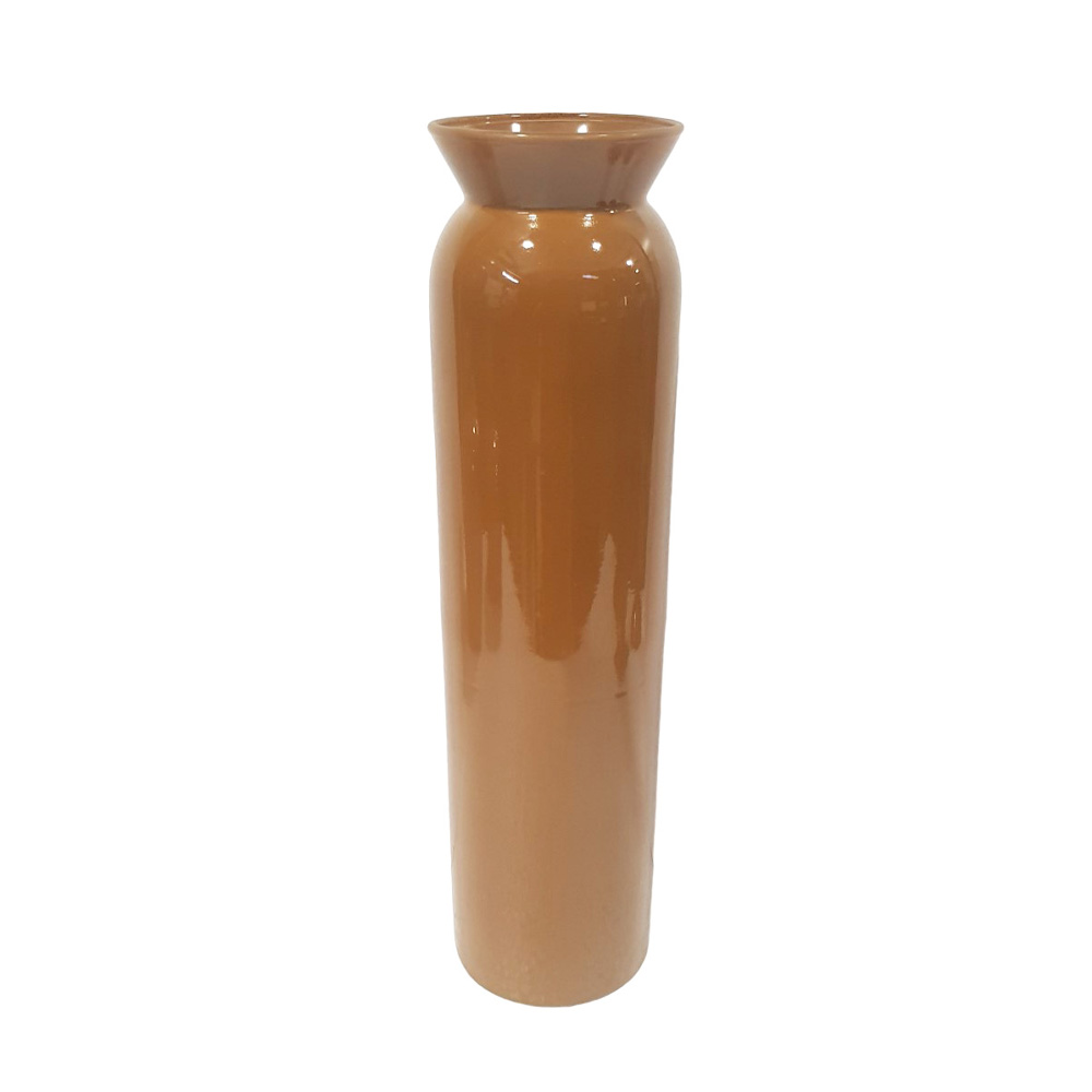 MARONA ΒΑΖΟ 7.5x7.5x31cm ΓΥΑΛΙ CARAMEL