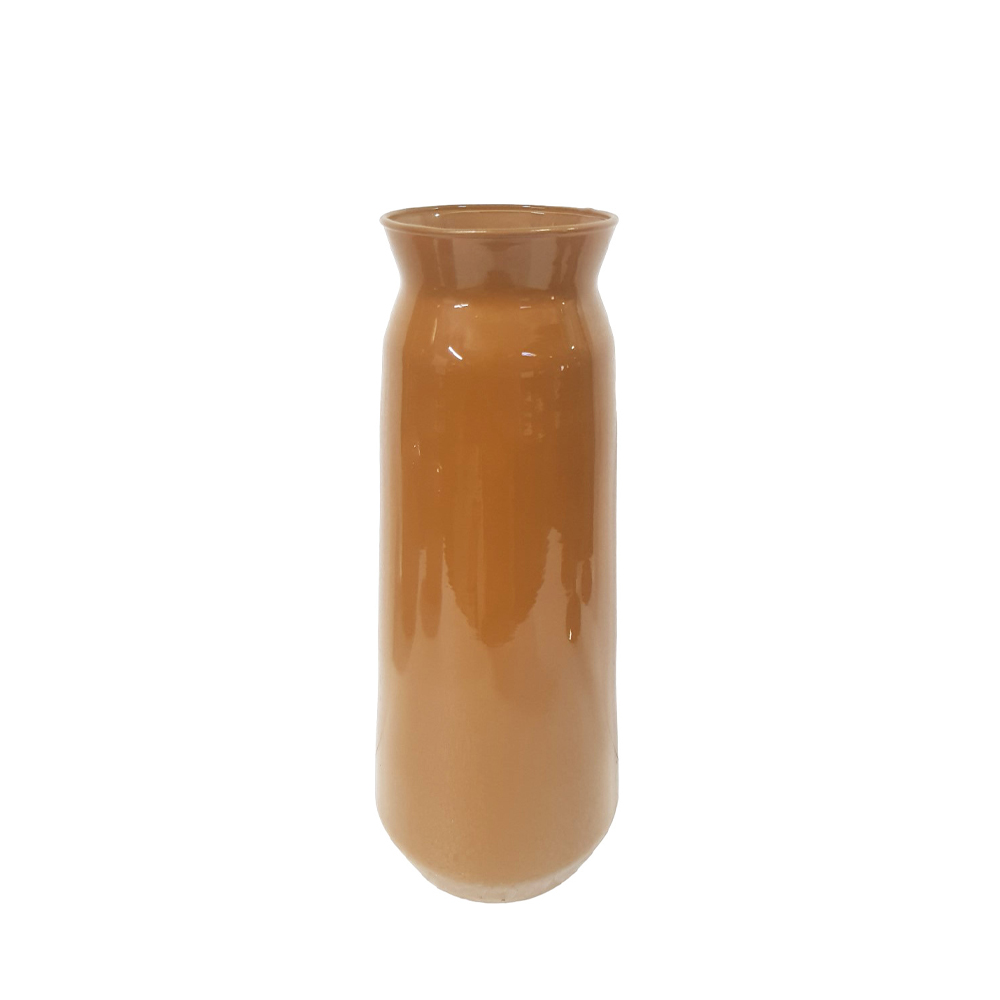 MARONA ΒΑΖΟ 10x10x26cm ΓΥΑΛΙ CARAMEL