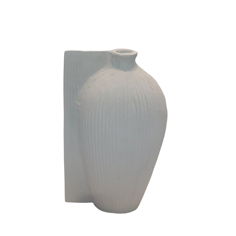 VOLINA ΒΑΖΟ 17x9.5x28cm ΑΛΟΥΜΙΝΙΟ ΛΕΥΚΟ TEXTURED