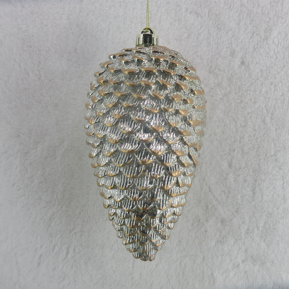 CONE ΧΡΙΣΤΟΥΓΕΝΝΙΑΤΙΚΗ ΜΠΑΛΑ 13x13x26cm ΠΛΑΣΤΙΚΟ ΑΣΗΜΙ ΧΡΥΣΟ