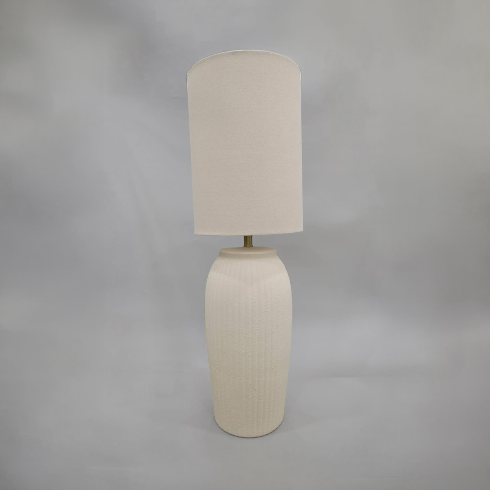 TERRA ΦΩΤΙΣΤΙΚΟ ΕΠΙΤΡΑΠΕΖΙΟ 24x24x76cm ΚΕΡΑΜΙΚΟ ΚΡΕΜ ΛΙΝΟ ΚΡΕΜ