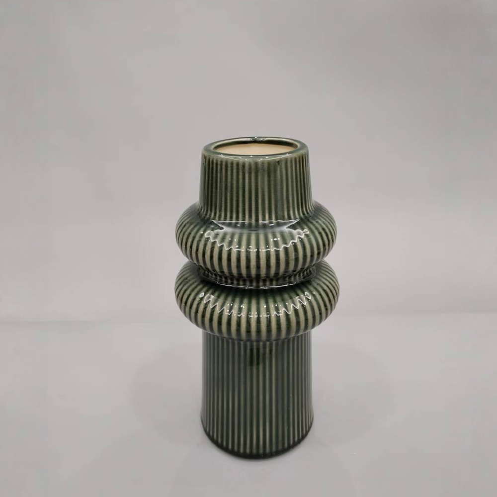 ARO ΒΑΖΟ 13.1x13.1x24.5cm ΚΕΡΑΜΙΚΟ ΠΡΑΣΙΝΟ