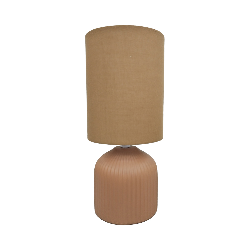 RIVO ΦΩΤΙΣΤΙΚΟ ΕΠΙΤΡΑΠΕΖΙΟ 14.4x14.5x31cm ΚΕΡΑΜΙΚΟ ΜΠΕΖ ΥΦΑΣΜΑ ΜΠΕΖ