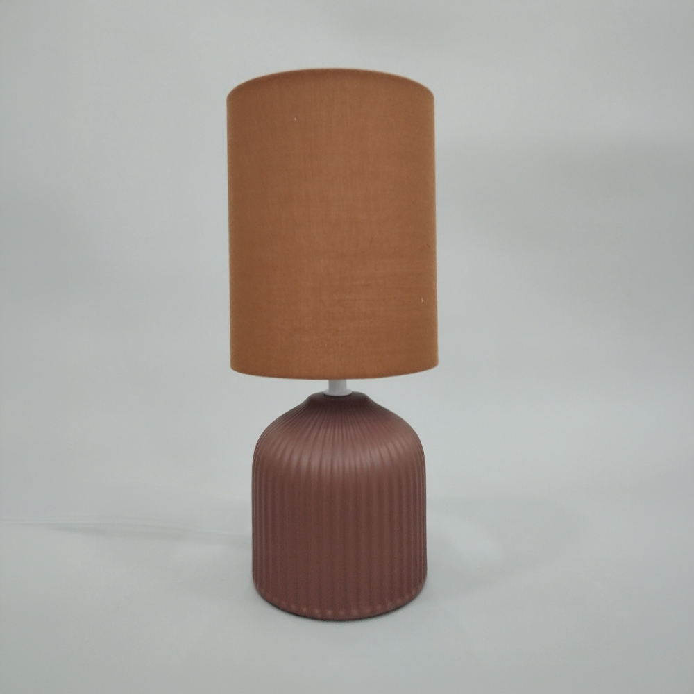 RIVO ΦΩΤΙΣΤΙΚΟ ΕΠΙΤΡΑΠΕΖΙΟ 14.4x14.5x31cm ΚΕΡΑΜΙΚΟ ΚΑΦΕ ΣΚΟΥΡΟ ΥΦΑΣΜΑ ΚΑΦΕ ΣΚΟΥΡΟ