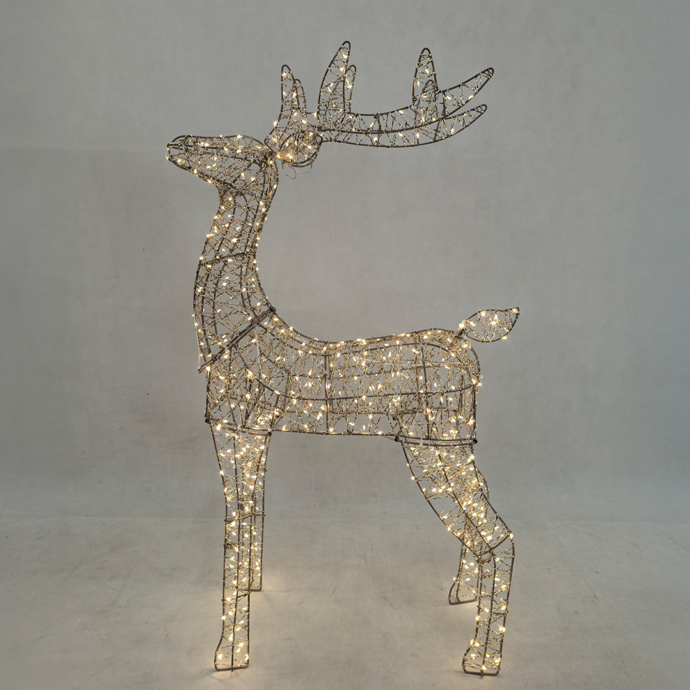 ELYOR XMAS ΤΑΡΑΝΔΟΣ ΜΕ LED 60x19x80cm ΣΙΔΕΡΟ ΧΡΥΣΟ PET