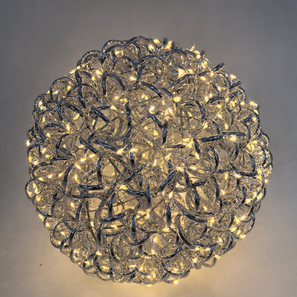 NOVA XMAS LED ΜΠΑΛΑ ΘΕΡΜΟ ΦΩΣ 30x30x30cm ΣΙΔΕΡΟ ΑΣΗΜΙ PET
