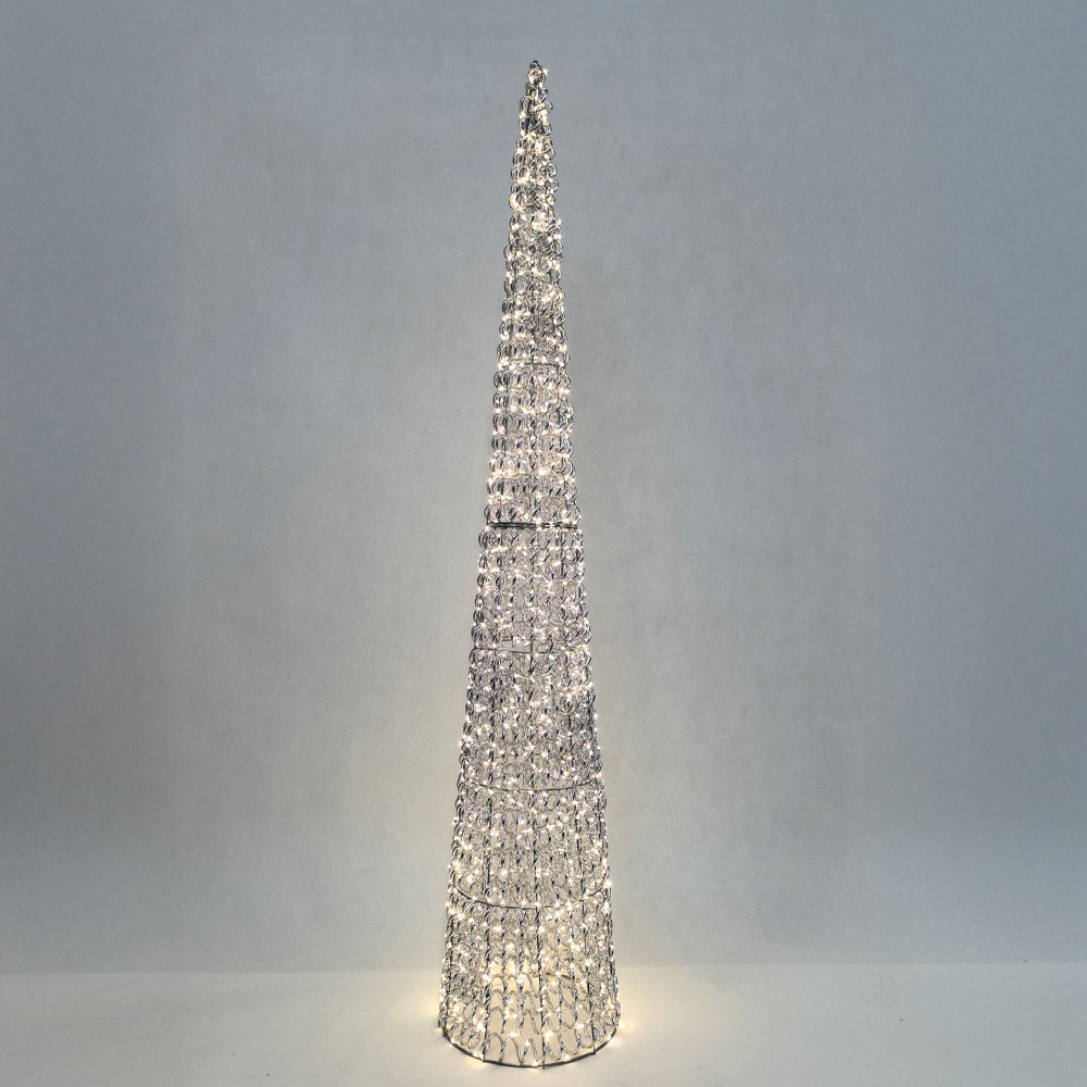 SILVEN XMAS LED ΔΕΝΤΡΟ ΘΕΡΜΟ ΦΩΣ 28x28x150cm ΣΙΔΕΡΟ ΑΣΗΜΙ PET