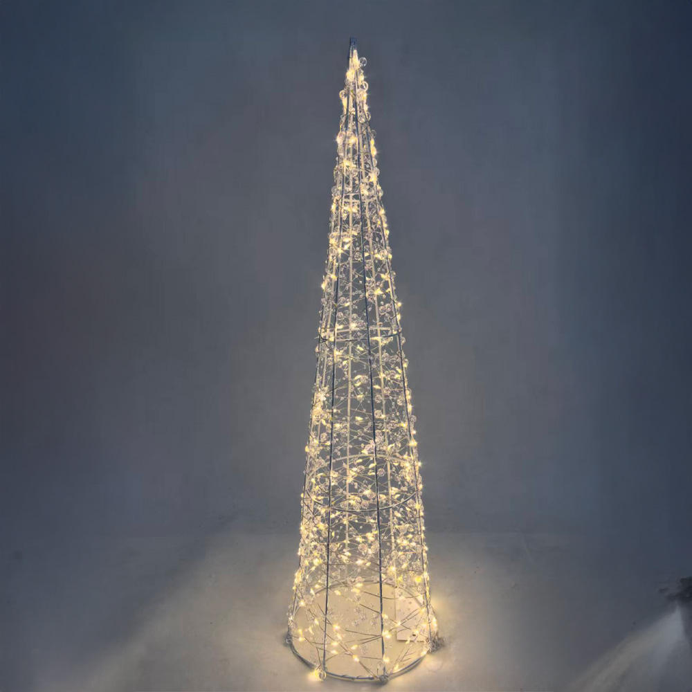 GLIM XMAS ΔΕΝΤΡΟ ΜΕ LED 16x16x60cm ΣΙΔΕΡΟ ΛΕΥΚΟ PET