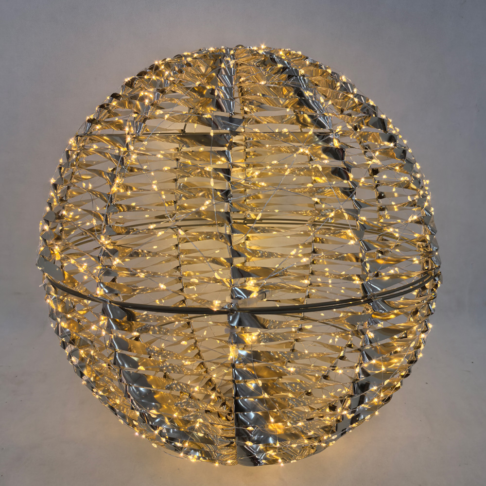 LINI XMAS LED ΜΠΑΛΑ ΘΕΡΜΟ ΦΩΣ 60x60x60cm ΣΙΔΕΡΟ ΧΡΥΣΟ PET