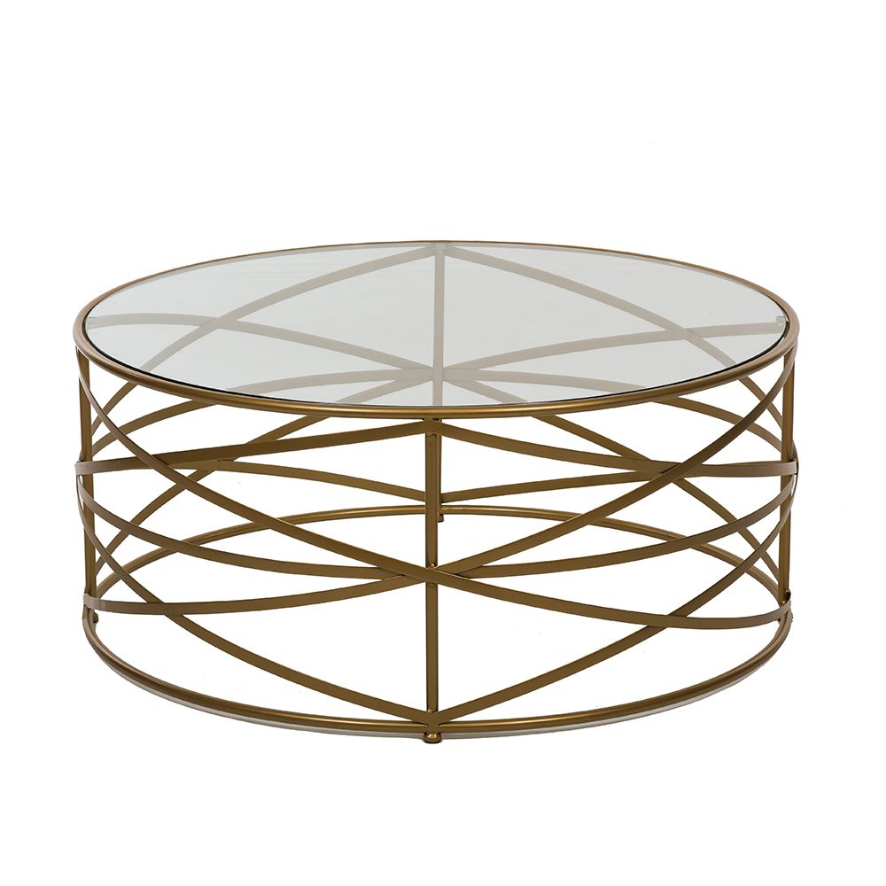 MIDAS COFFEE TABLE ΧΡΥΣΟ ΔΙΑΦΑΝΟ ΧΡΥΣΟ D90xH40cm