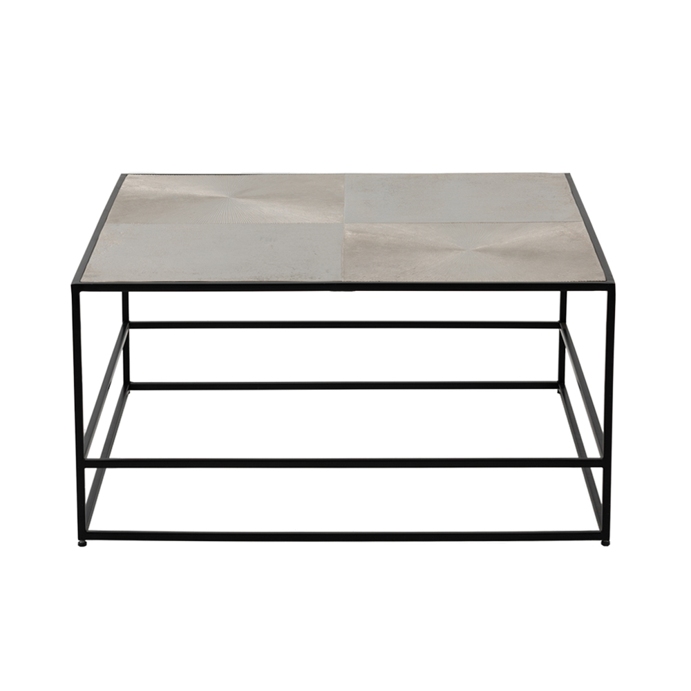 HADSTON COFFEE TABLE ΑΣΗΜΙ ΜΑΥΡΟ 80x80x40