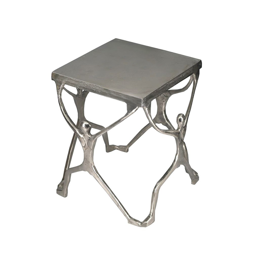 FIGURE SIDE TABLE ΑΣΗΜΙ 46x46xH47cm