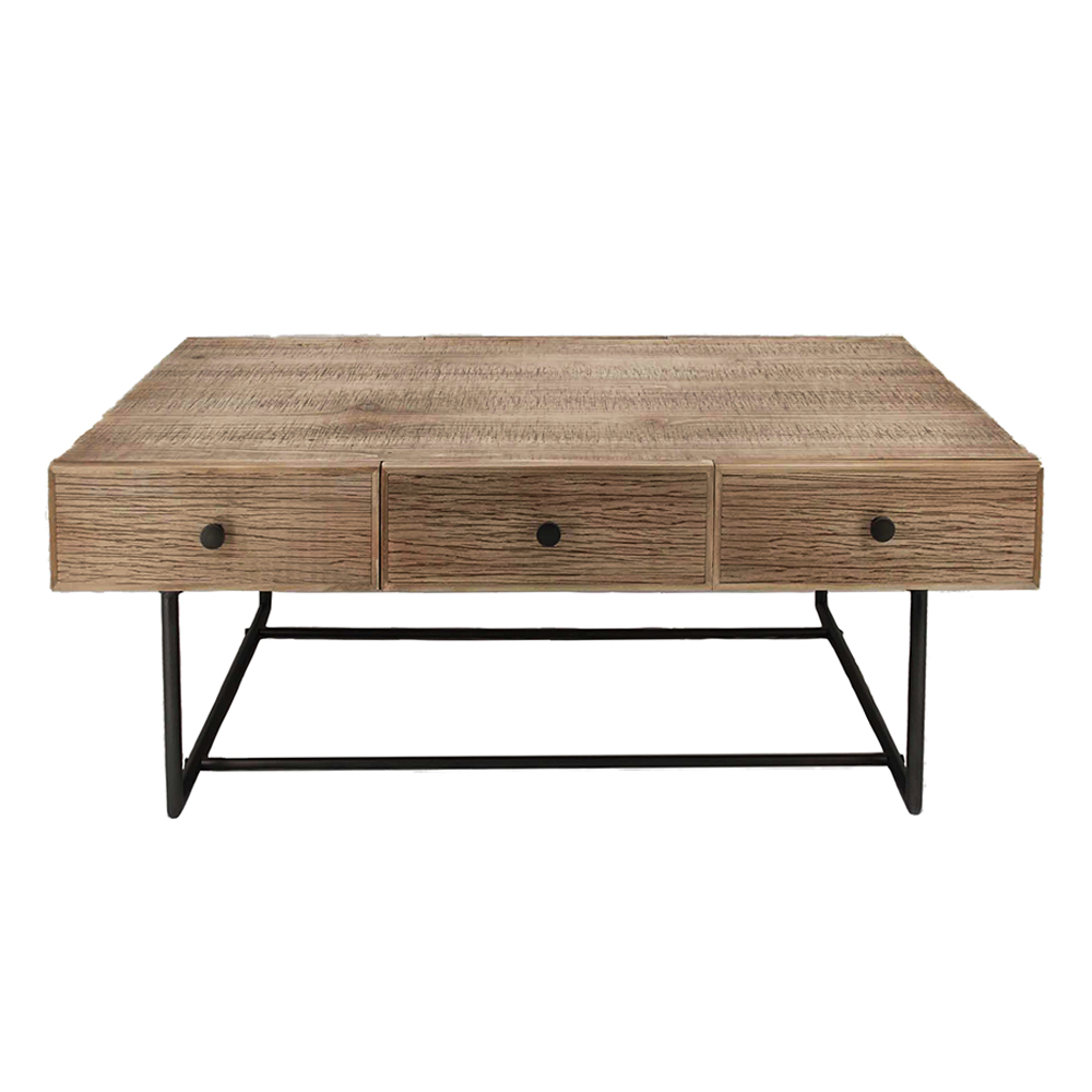 BOHO COFFEE TABLE ΦΥΣΙΚΟ ΜΑΥΡΟ 120x59,5xH45cm