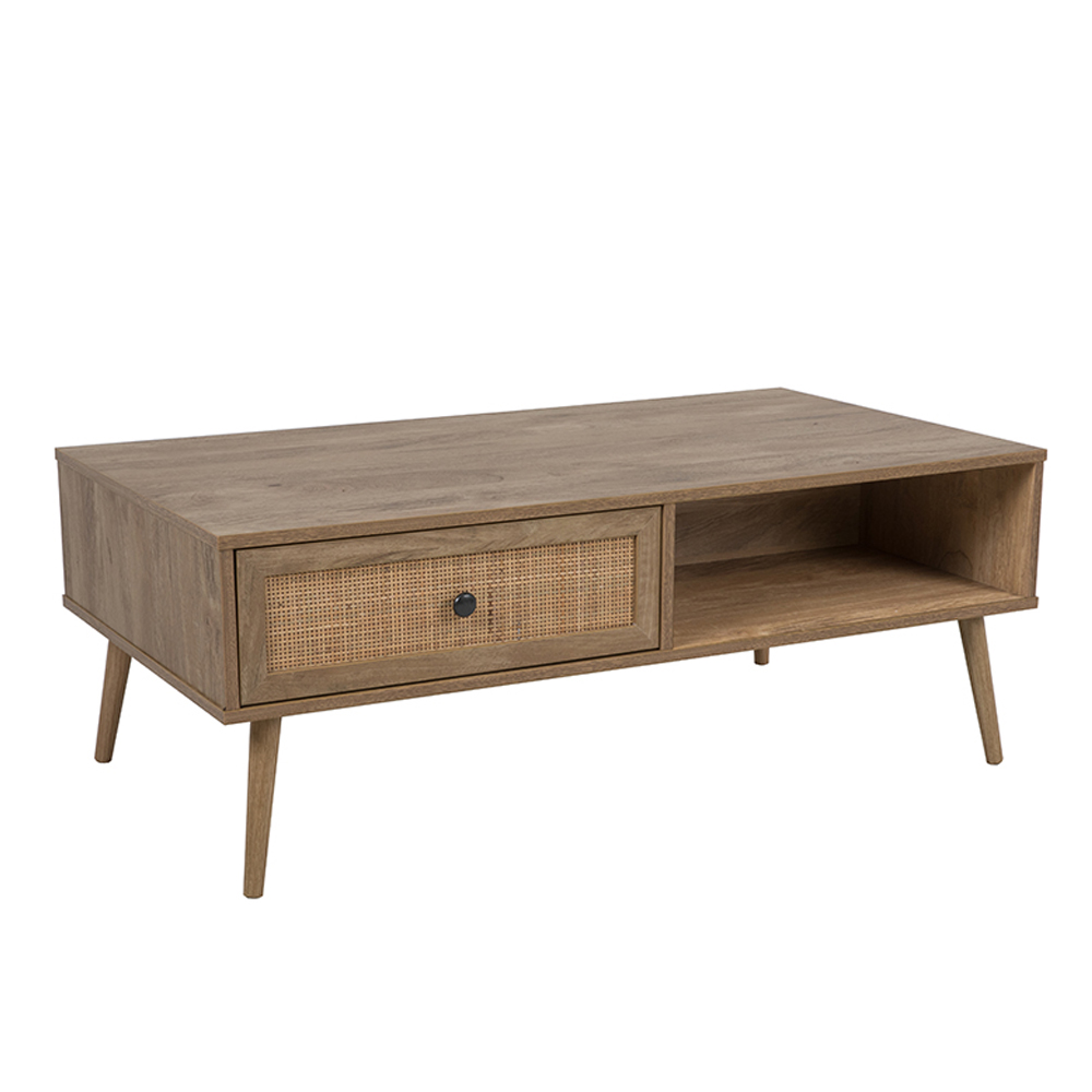 AMMOS COFFEE TABLE 1ΣΥΡΤΑΡΙ ΦΥΣΙΚΟ ΜΕ RATTAN 110x59x41.4