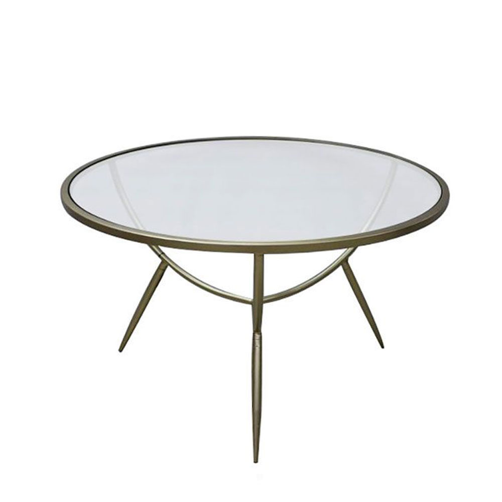 VERO COFFEE TABLE ΔΙΑΦΑΝΟ ΧΡΥΣΟ 75x75x49.5