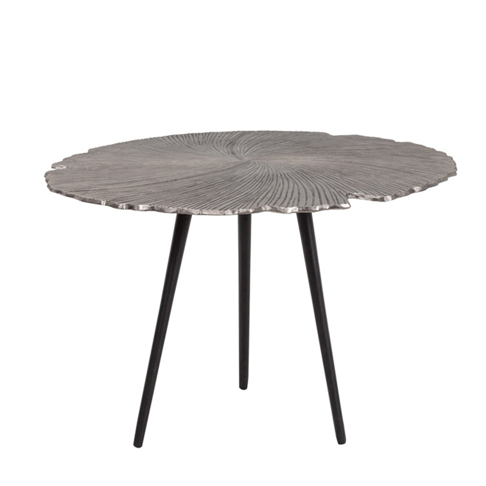 LEAF 60 SIDE TABLE NICKEL ΜΑΥΡΟ 60x60x41